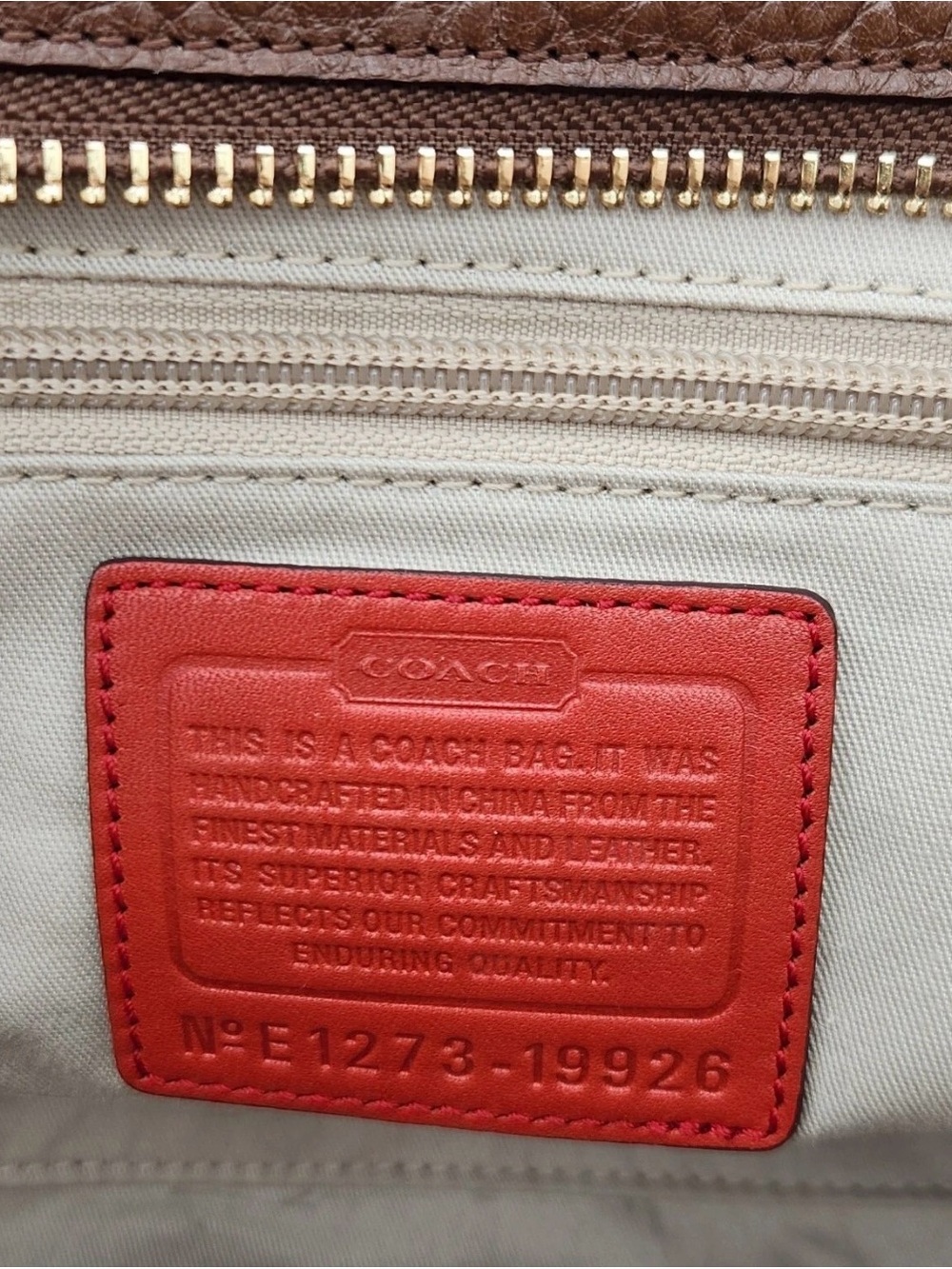 Coach Legacy Candace Medium Carryall Brown Pebble Leather with Callout - Picture 12 of 16
